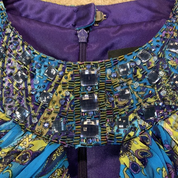 VTG Cache Sz Dress 14 90s Y2k Babydoll Fairy Wedding Formal Prom Gown Beaded - Picture 9 of 10